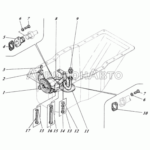 Насос масляный с трубами 442-55-09c1 Насос масляный с трубами 442-55-09c1