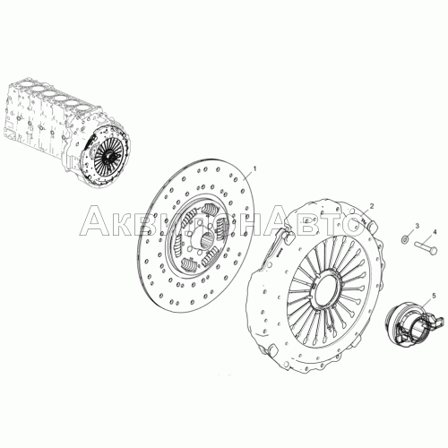 Сцепления (для силового агрегата с КП ZF 9S 1310 TO)