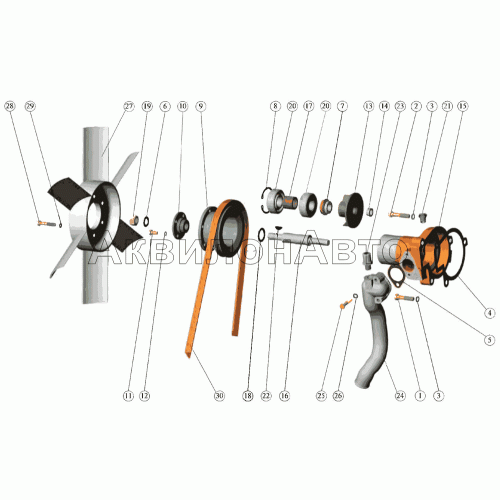 Установка водяного насоса. Установка вентилятора Установка водяного насоса. Установка вентилятора