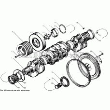 Вал коленчатый и маховик