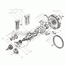Вал коленчатый и маховик