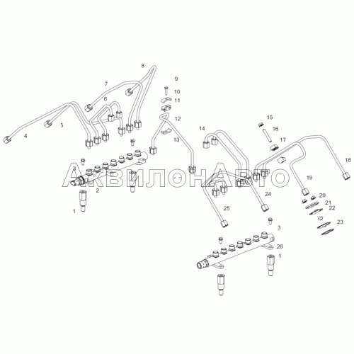 6585.1112006 Установка трубок высокого давления 6585.1112006 Установка трубок высокого давления