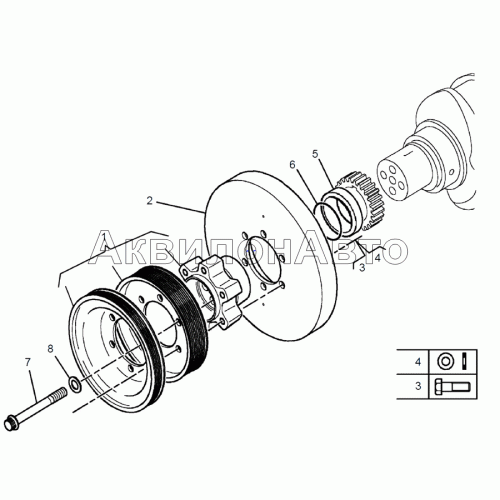 Демпфер и шкивы вала коленчатого