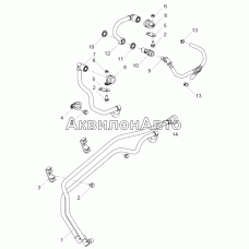 53443.1104005-30 Установка топливных трубопроводов (ЯМЗ-53443-20, ЯМЗ-53443-10, ЯМЗ-53443-30)