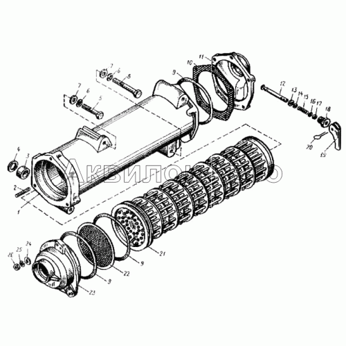 Радиатор водомасляный и краник сливной