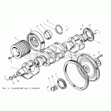 Вал коленчатый и маховик