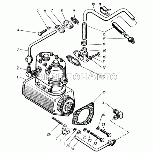 Установка компрессора пневмотормозов