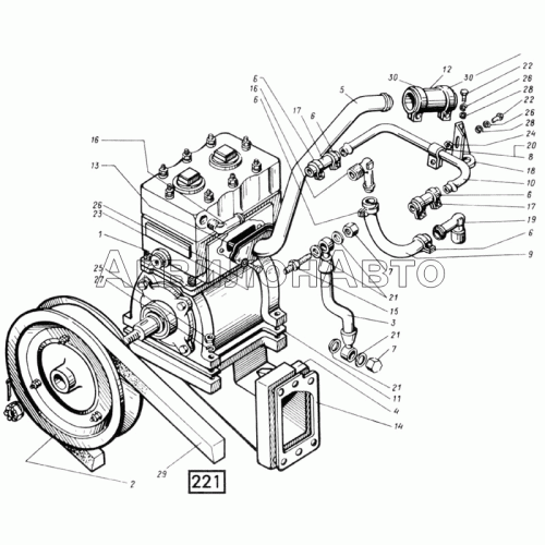 Установка компрессора СМД-60, -62, -64, -66, -72