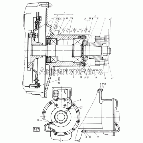 Установка вала съема мощности СМД-31, -31А, -31.01, 31Б.04