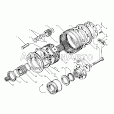 Вал и шестерни демультипликатора коробки передач