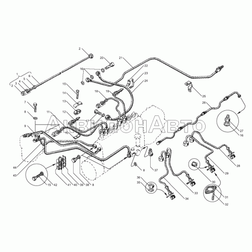 Трубопроводы топливные двигателей ЯМЗ-238БЕ, ЯМЗ-238ДЕ
