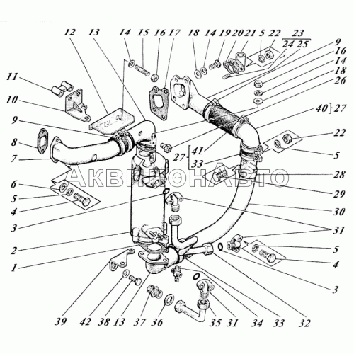 Жидкостно-масляный теплообменник с трубами 442-54-11с1 Жидкостно-масляный теплообменник с трубами 442-54-11с1