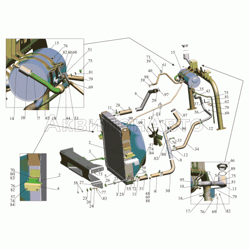 Установка системы охлаждения 4370-1300005-020