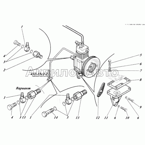 Установка компрессора 442-25c1-62 Установка компрессора 442-25c1-62