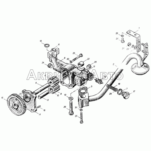 Приемник масляного насоса и масляный насос Приемник масляного насоса и масляный насос