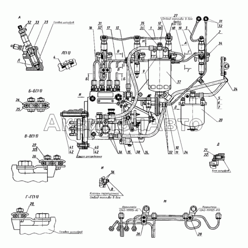 Топливные трубопроводы и установка топливной аппаратуры