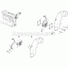 Тракт впускной (Двигатель ЯМЗ-53602-10, ЯМЗ-53622-10, ЯМЗ-53642-10)