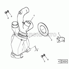 Насос водяной с патрубками подключения охладителя интардера
