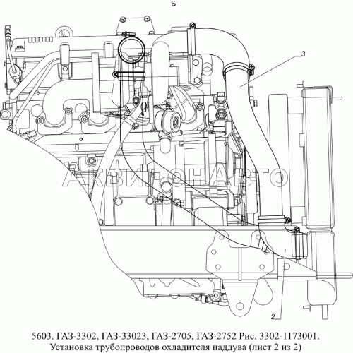 3302-1173001 Установка трубопроводов охладителя наддува