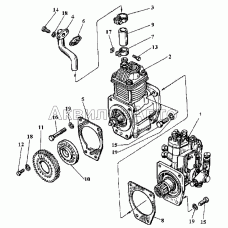 Установка компрессора с топливным насосом и их привод