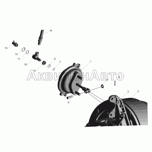 Установка тормозных камер и присоединительной арматуры