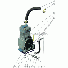 Установка пневмокомпрессора для исполнениий дизелей с пневмокомпрессором Установка пневмокомпрессора для исполнениий дизелей с пневмокомпрессором