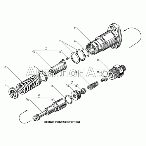 Секция V-образного ТНВД