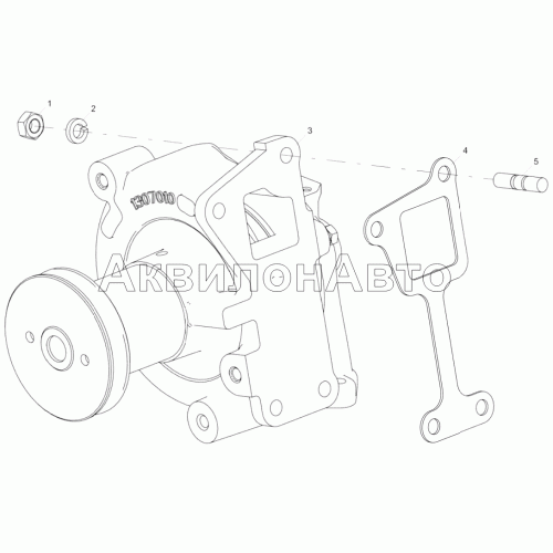 7511.1307005-02 Установка насоса водяного 7511.1307005-02 Установка насоса водяного