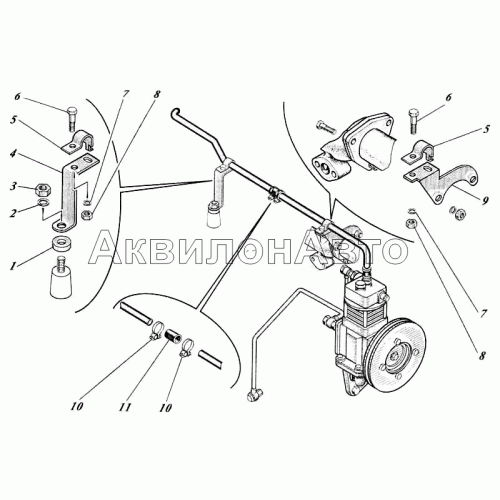 Установка компрессора 442-25c1-62 Установка компрессора 442-25c1-62