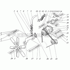 Насос водяной, вентилятор и термостат 440В-13с1-01