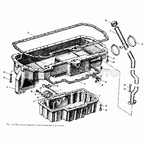 Масляный картер и маслозаливная горловина Масляный картер и маслозаливная горловина