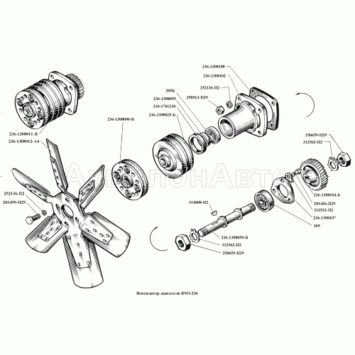 Вентилятор двигателя ЯМЗ-236