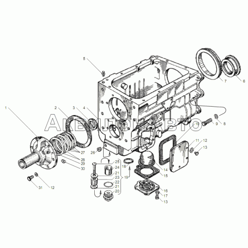 КАРТЕР КОРОБКИ ПЕРЕДАЧ ЯМЗ-2381 для двигателя ЯМЗ-6562.10 КАРТЕР КОРОБКИ ПЕРЕДАЧ ЯМЗ-2381 для двигателя ЯМЗ-6562.10