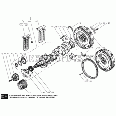 Коленчатый вал и маховик двигателя ЯМЗ-238М2