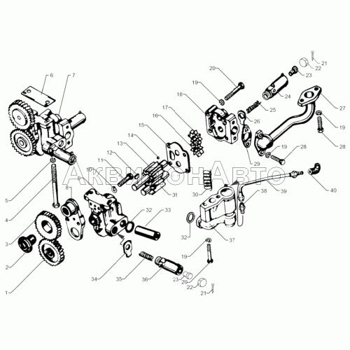 Насос  масляный (допускается замена на масляный насос 236-1011014-Г)