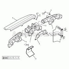 Коллектор выпускной и экраны теплозащитные