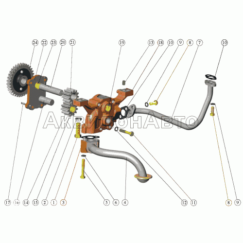 Установка масляного насоса. Установка приёмника масляного насоса Установка масляного насоса. Установка приёмника масляного насоса