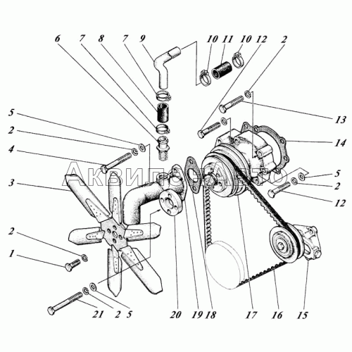 Насос водяной и вентилятор 440В-13с1 Насос водяной и вентилятор 440В-13с1