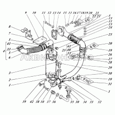 Жидкостно-масляный теплообменник с трубами 442-56-11с1