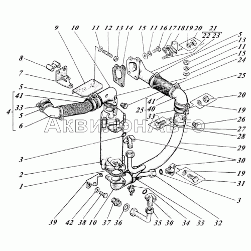 Жидкостно-масляный теплообменник с трубами 442-56-11с1 Жидкостно-масляный теплообменник с трубами 442-56-11с1