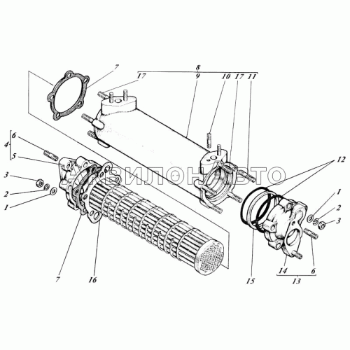 Жидкостно-масляный теплообменник 442-56-11с2 Жидкостно-масляный теплообменник 442-56-11с2