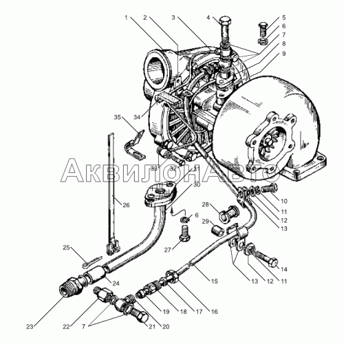 Трубки подвода и слива масла турбокомпрессора