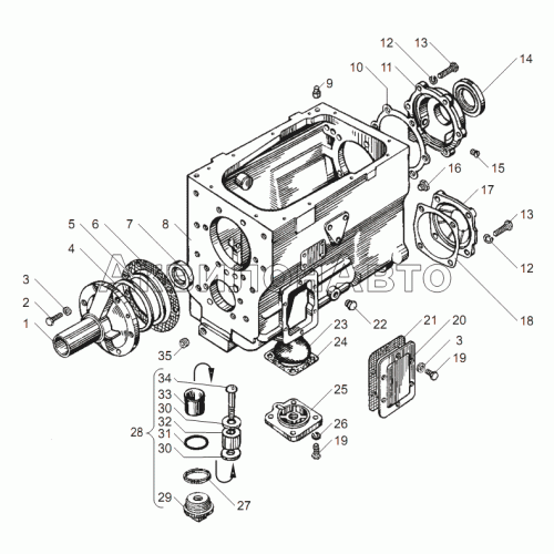 КАРТЕР КОРОБКИ ПЕРЕДАЧ ЯМЗ-2361 для двигателя ЯМЗ-6563.10 КАРТЕР КОРОБКИ ПЕРЕДАЧ ЯМЗ-2361 для двигателя ЯМЗ-6563.10