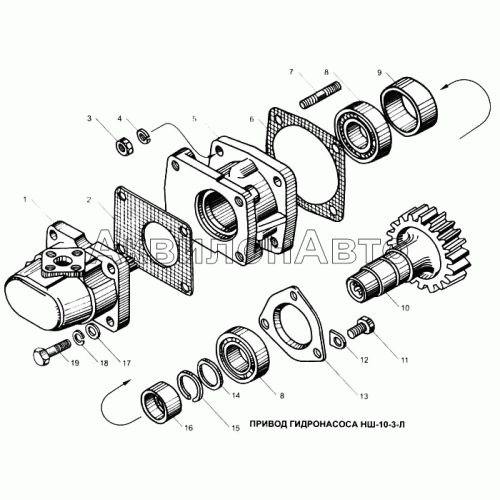 Привод гидронасоса НШ-10-3-Л