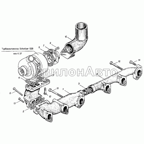 Газопровод двигателя Газопровод двигателя
