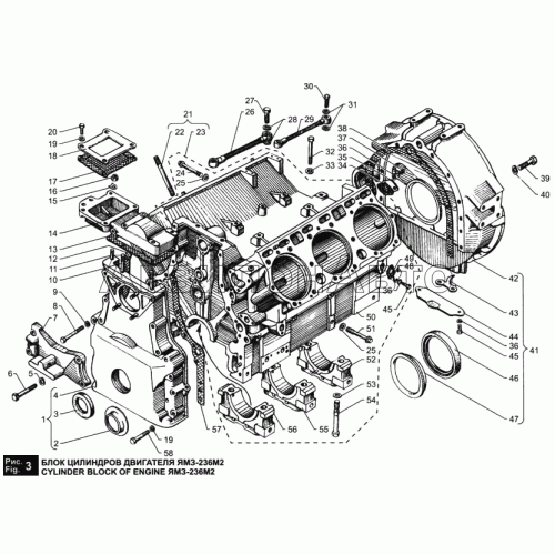 Блок цилиндров двигателя ЯМЗ-236М2 Блок цилиндров двигателя ЯМЗ-236М2