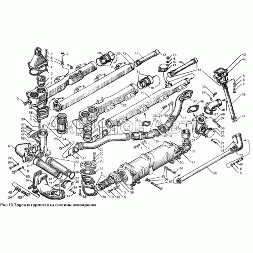 Трубы и термостаты системы охлаждения