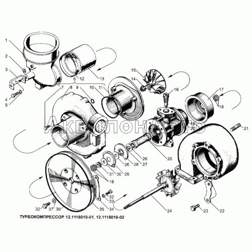 Турбокомпрессор 12.1118010-01 (02)