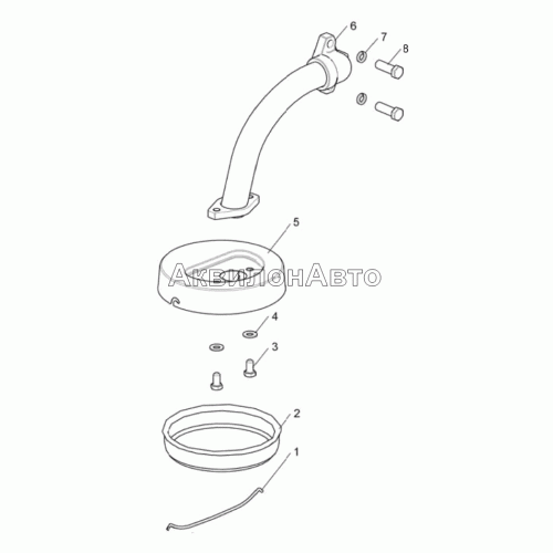 Труба всасывающая 236-1011398-Д на ЯМЗ-236М2-4,-19,-31,-33,-37,-39,-40,-41,-43,-45,-47,-52,-55, ЯМЗ-236Г-9, ЯМЗ-236Д-2,-5