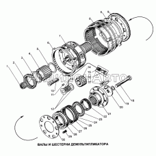 Валы и шестерни демультипликатора